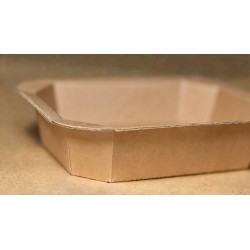 Bandejas de Papel 740 ml EVOH, color Café, para Termolaminado y Atmósfera Modificada (MAP)
