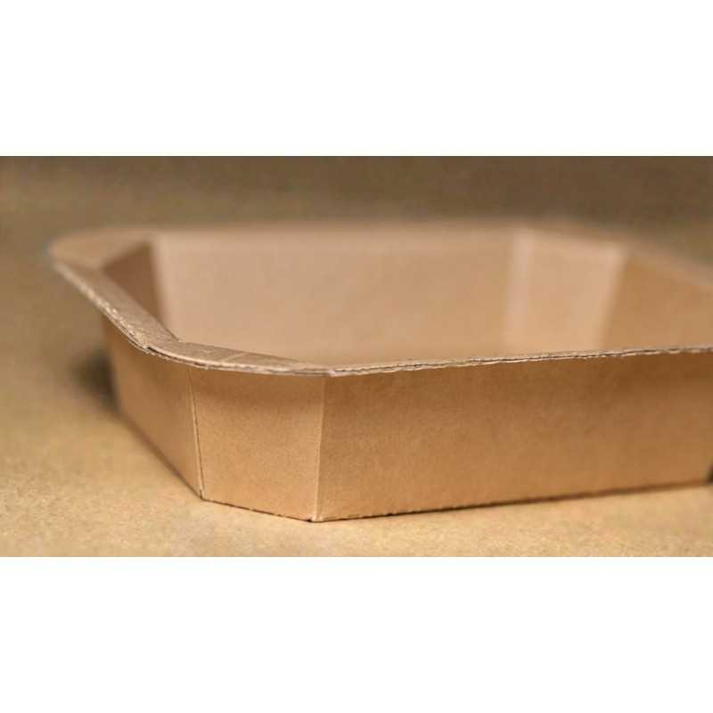 Bandejas de Papel 1000 ml EVOH, color Café, para Termolaminado y Atmósfera Modificada (MAP)