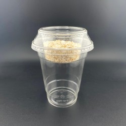 Vaso 12 oz (355 ml) de PLA + Tap Domo de PLA + Inserto PLA , Transparentes