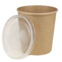 Pote Kraft 355 ml (12 oz) con Tapa Transparente