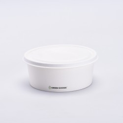 Bowl 750 ml PLA (sin plástico) y tapa de Caña de Azúcar.