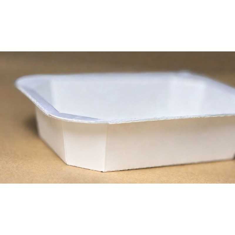 Bandejas de Papel 740 ml EVOH; color Blanco; para Termolaminado y Atmósfera Modificada (MAP)